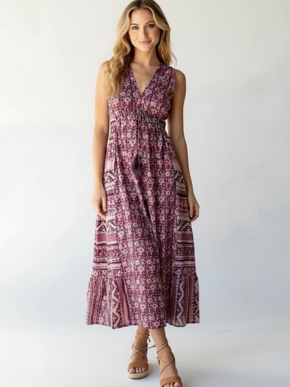 NATURAL LIFE Gianna Boho Midi Dress